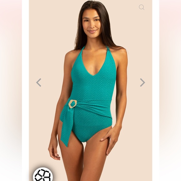 NWT TRINA TURK EMPIRE HALTER ONE PIECE - Picture 5 of 14